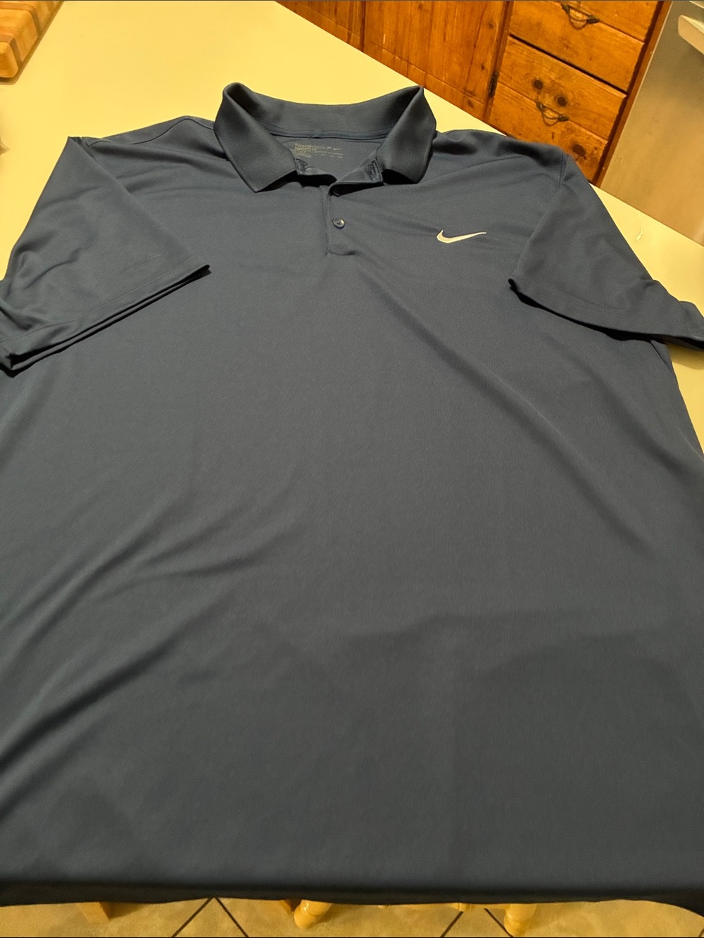 Nike Golf Men's Polo Shirt - Dark Blue with White Swoosh